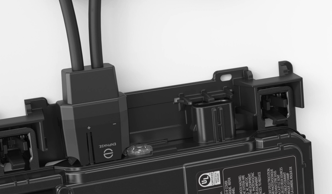Animated gif of microinverter being installed