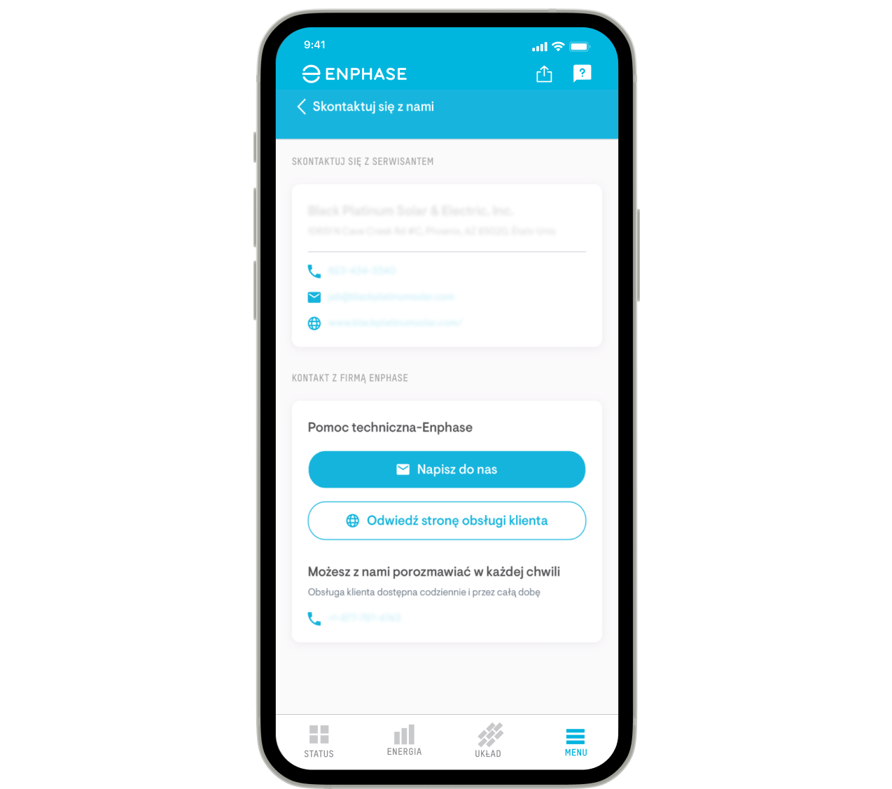Enphase App Contact PL