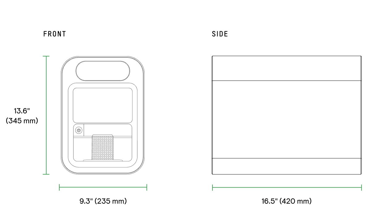 PES Specifications front side