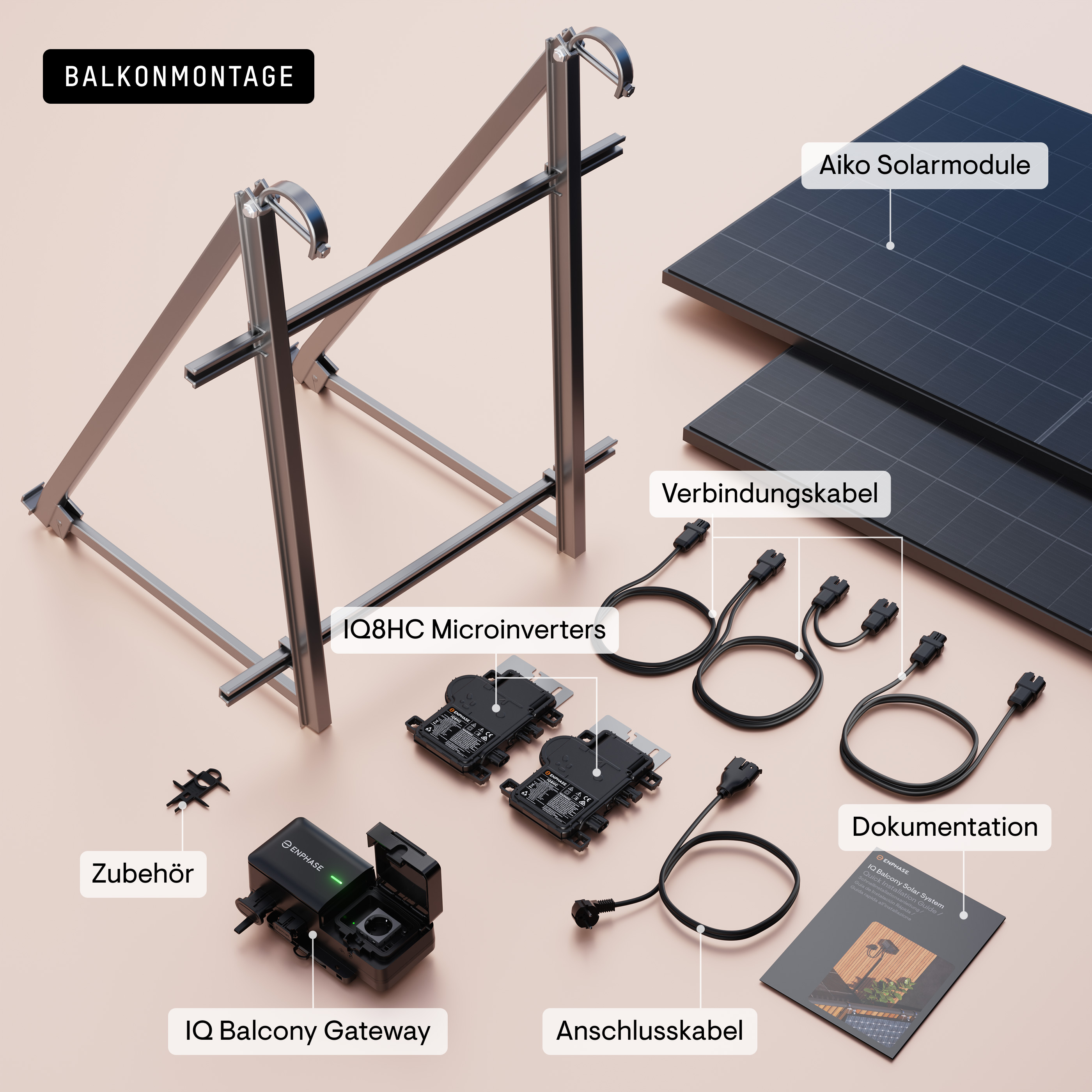 IQ Balkonkraftwerk Komplettpaket (WLAN) - Balkon