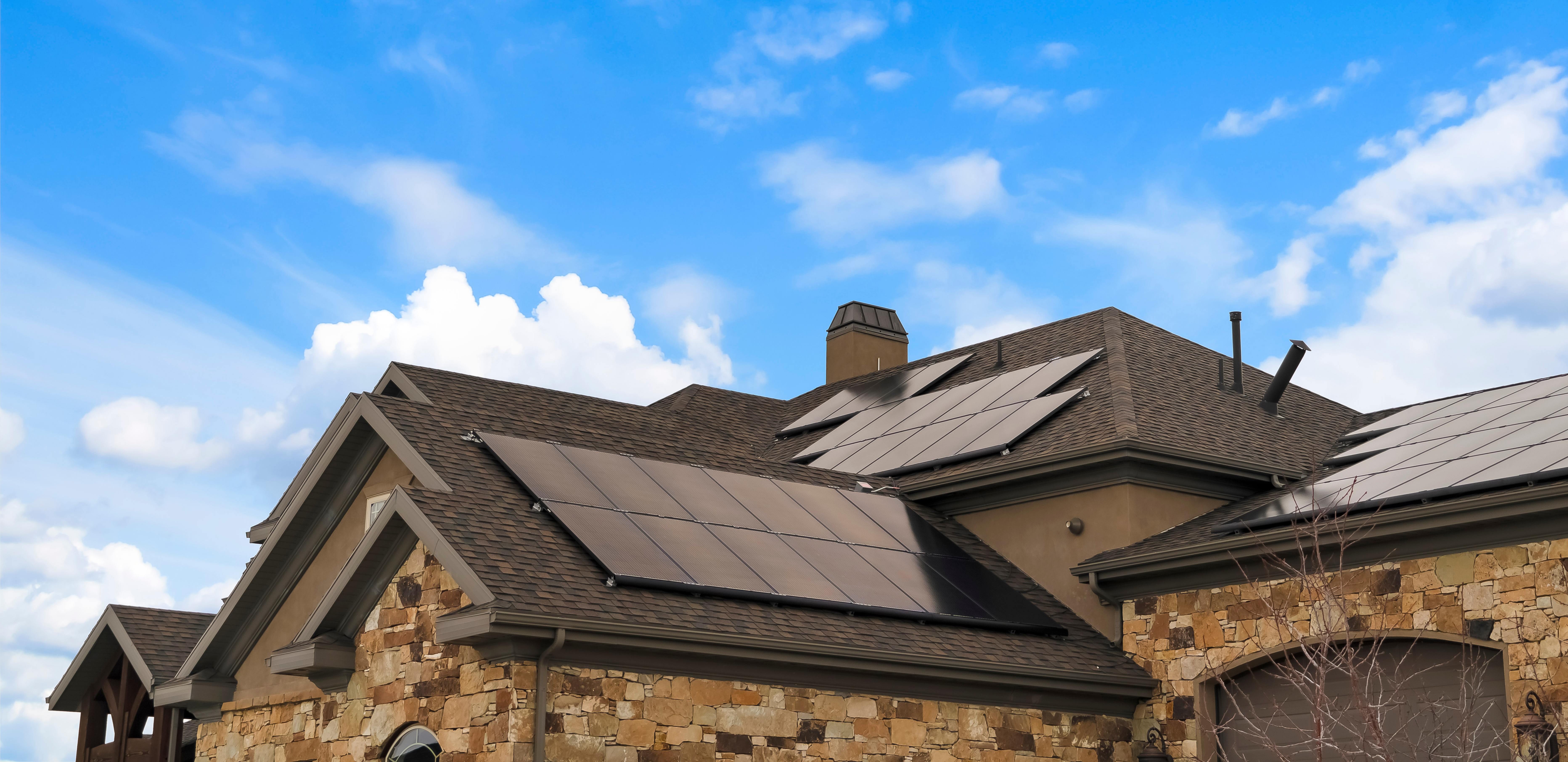 Solar panels installed on a home
