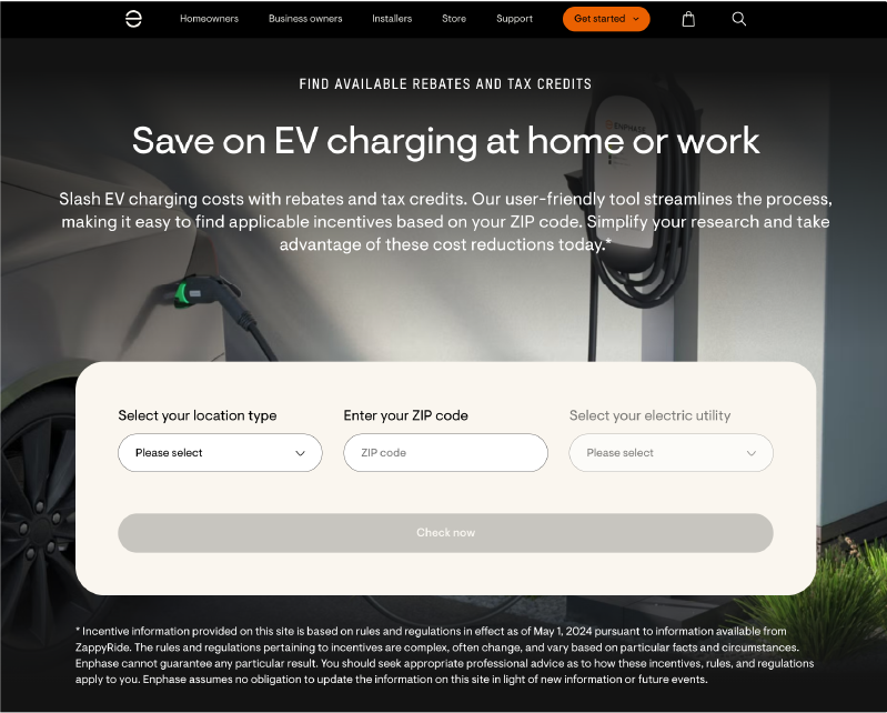 EV charger installation incentives 