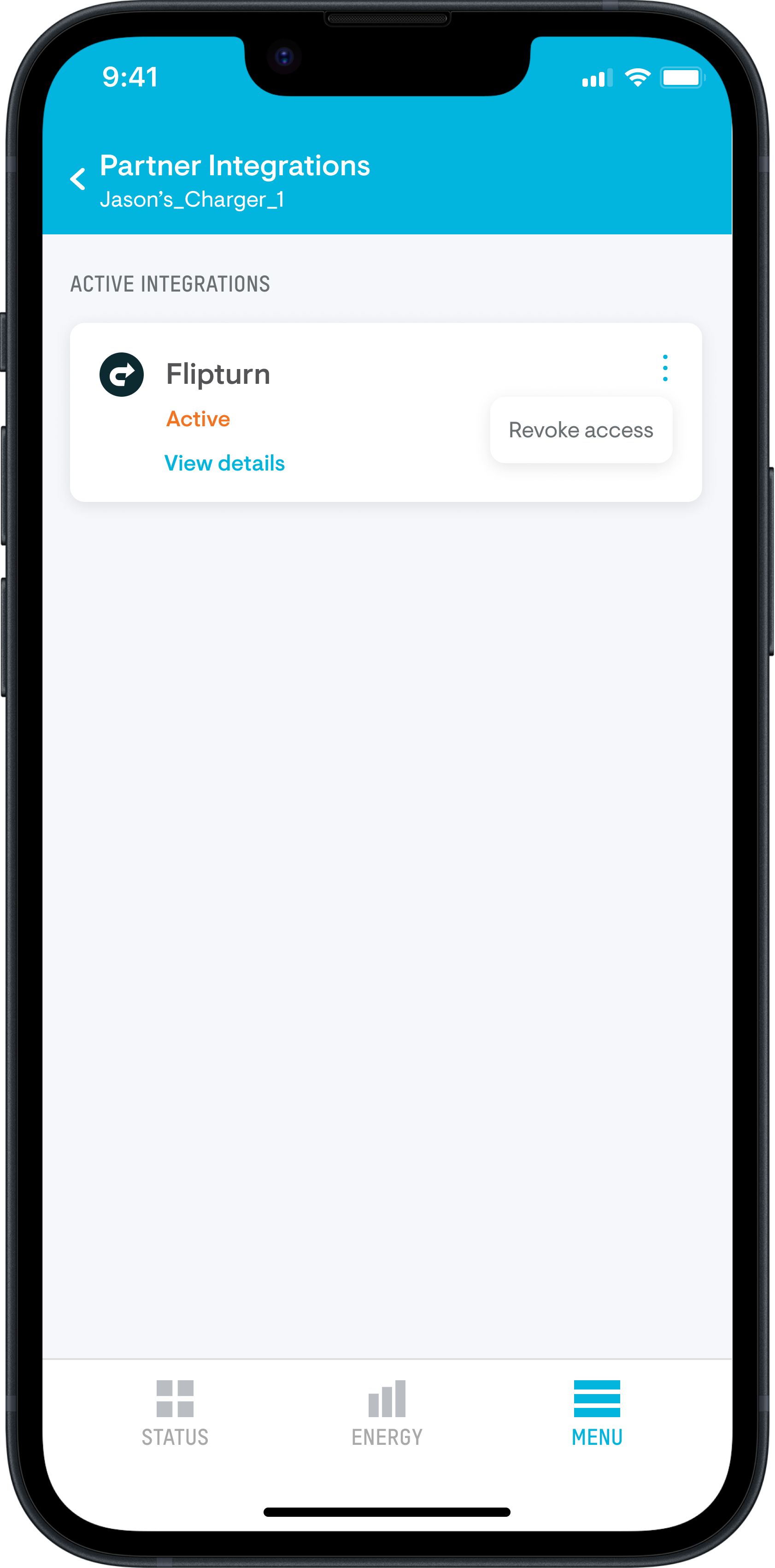 Iphone screen showing app configuration