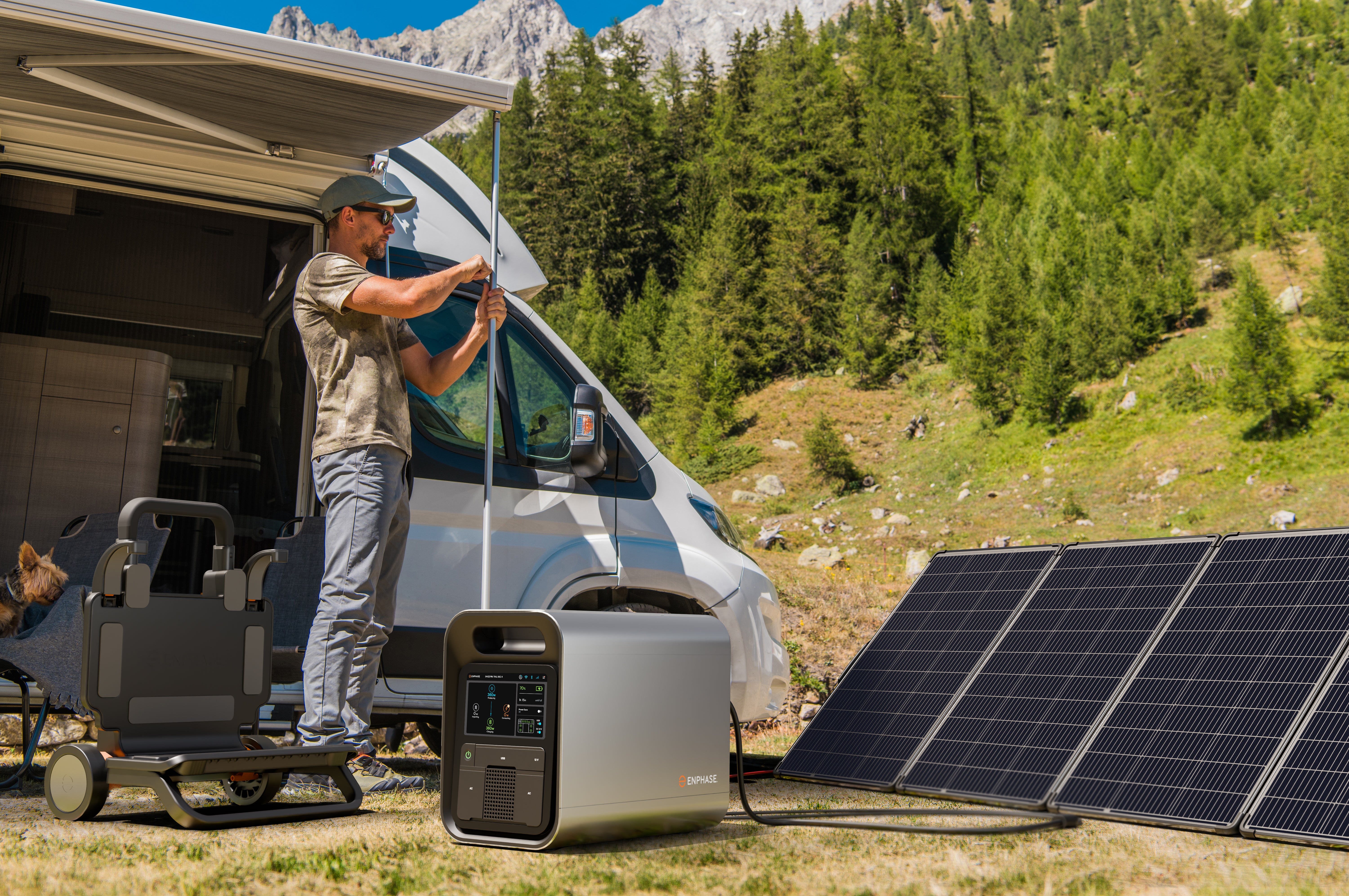 Outdoor camping with portable panels