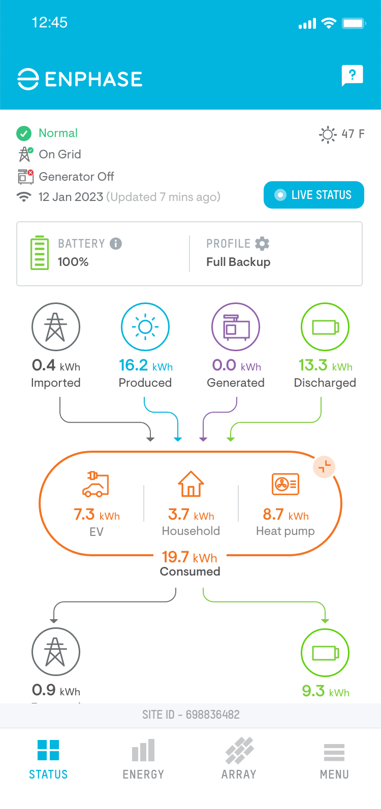 Enphase App Main screen 2