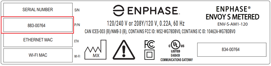 Unit label with part number image