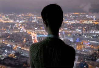 Woman looking city