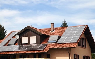 Roof with solar from below