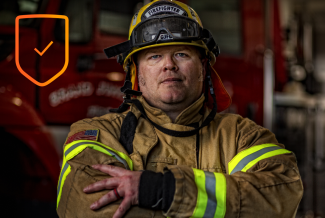 Firefighter with uniform