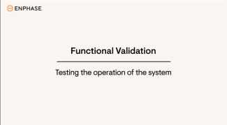 functional validation testing the operation of the system