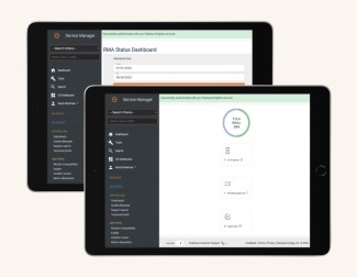 enphase RMA dashboard in tablet frame