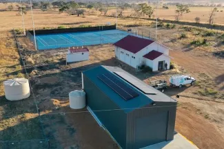 Giveawatt installation: Stokes Bay Community Hall on Kangaroo Island.