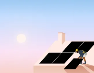 Illustration of solar panels on roof