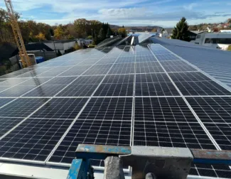 Solar array on flat roof