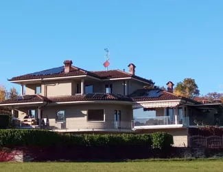 House with solar panels on roof