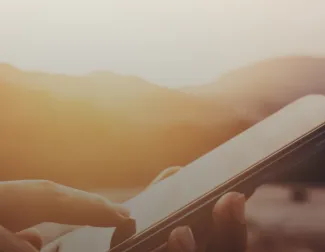 Hand holding phone