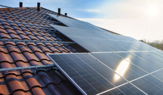 solar panels on a roof