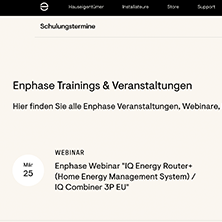Enphase Trainings & Veranstaltungen