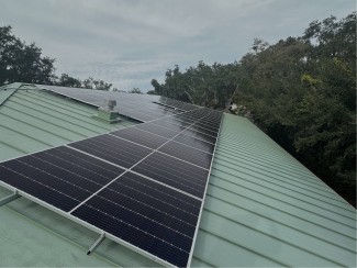 Solar panels on a roof