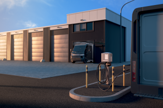 Enphase EV charger powering fleet vehicles