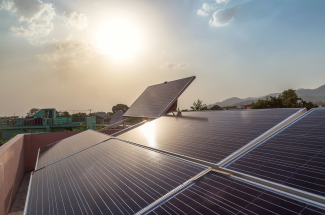 Solar panels on a roof