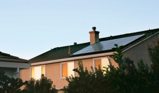 Solar panels installed on rooftop