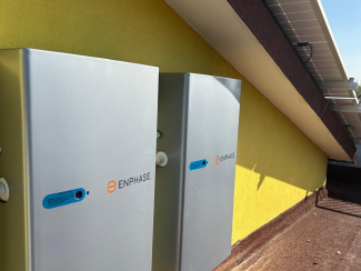 Two wall mounted Enphase batteries