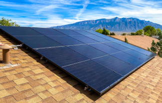 Solar panels on rooftop