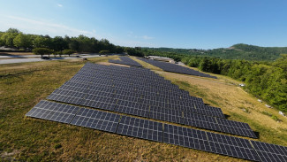 Solar panels in fields