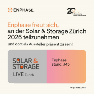 Enphase Energy präsentiert am 16. und 17. September 2026 auf der Solar & Storage Zürich neue Produkte