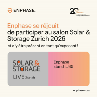 Enphase Energy présentera ses nouveaux produits en avant-première au salon Solar & Storage Zurich les 16 et 17 septembre 2026