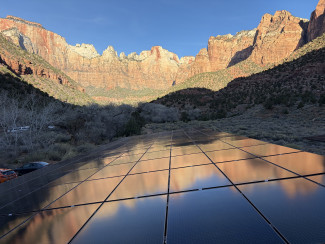 Solar panels in fields