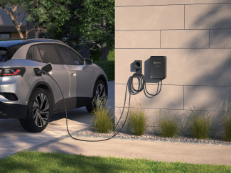 IQ ev charger connected to Car