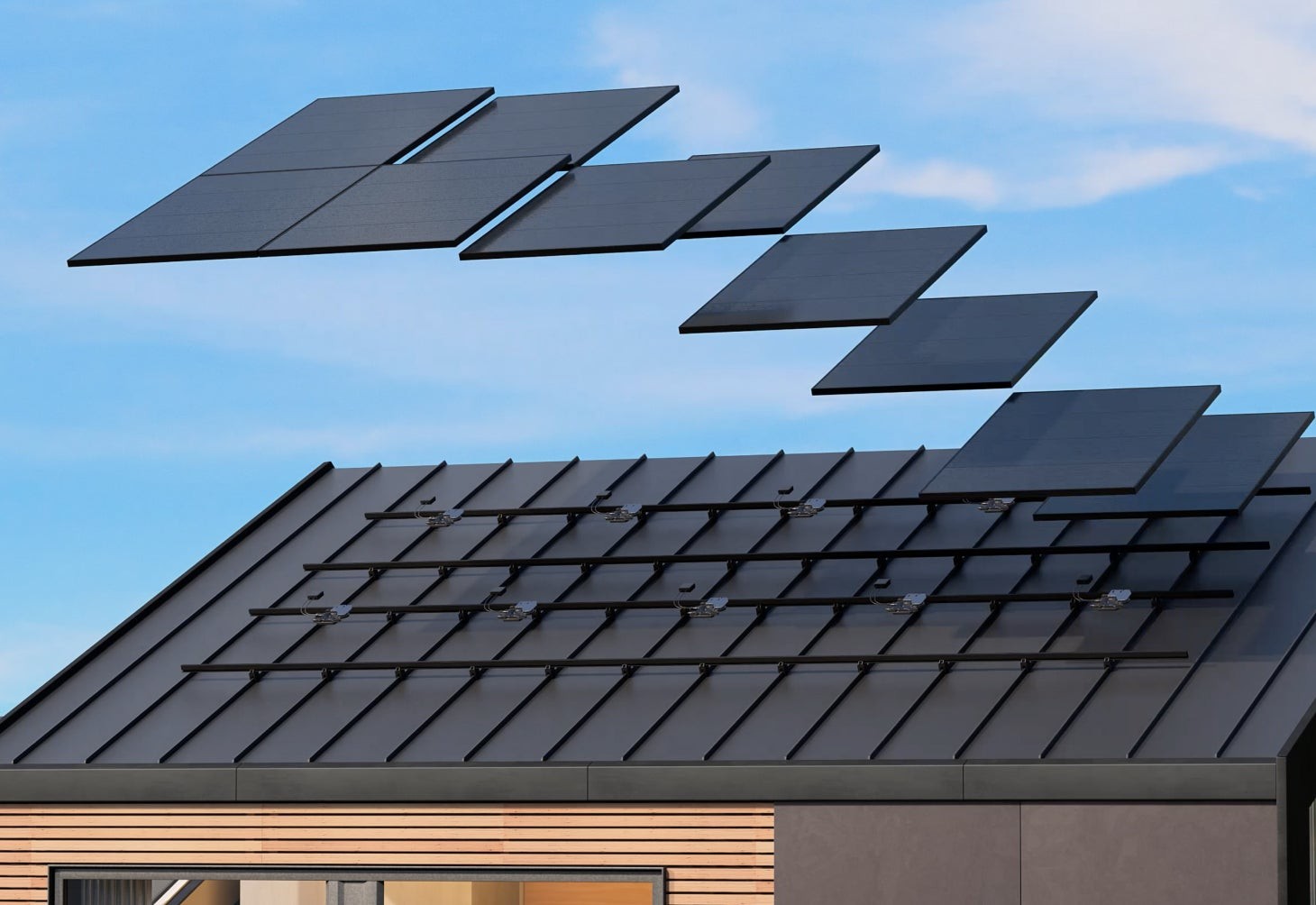 Solar panels on roof