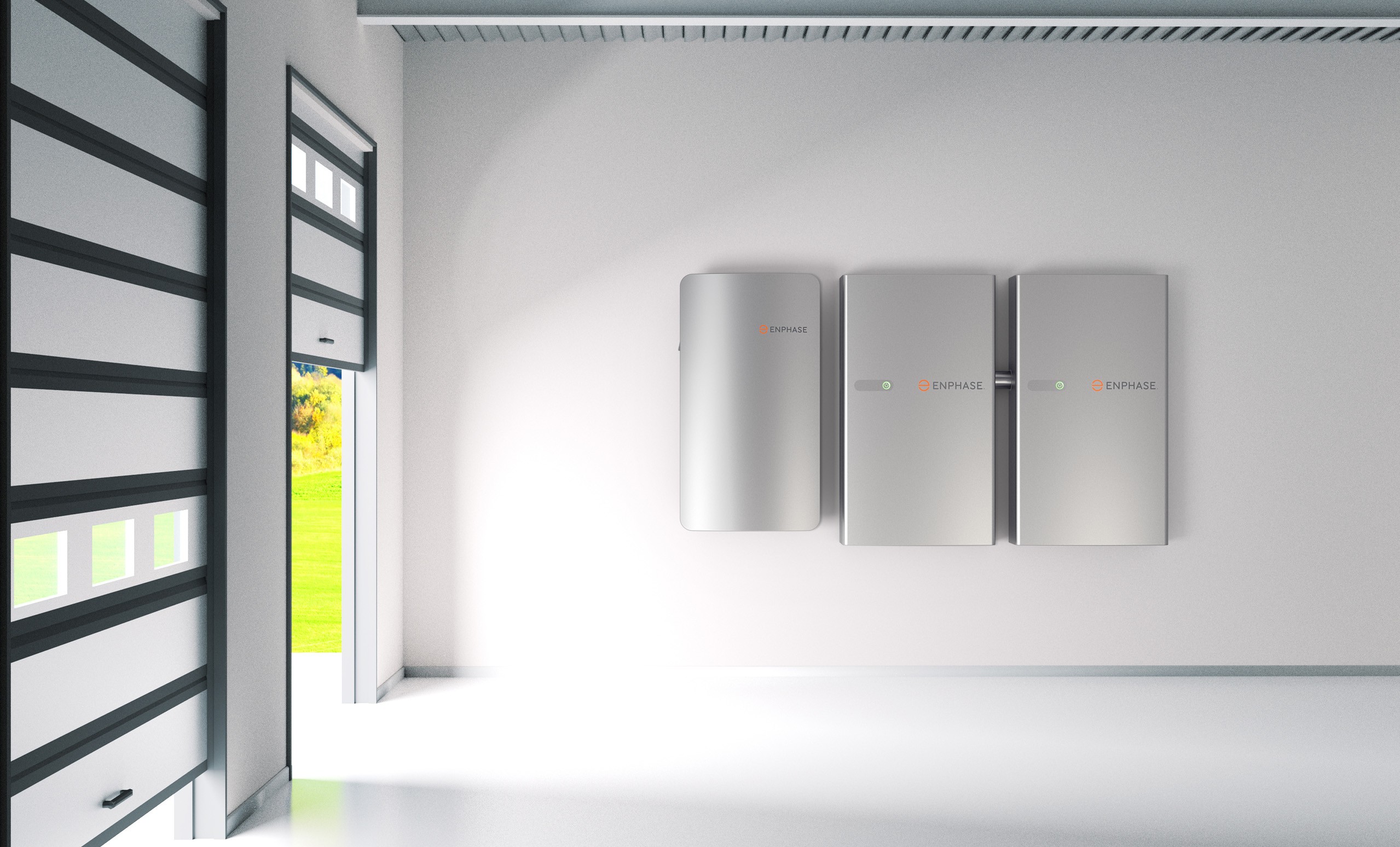Wall mounted Enphase batteries in a garage