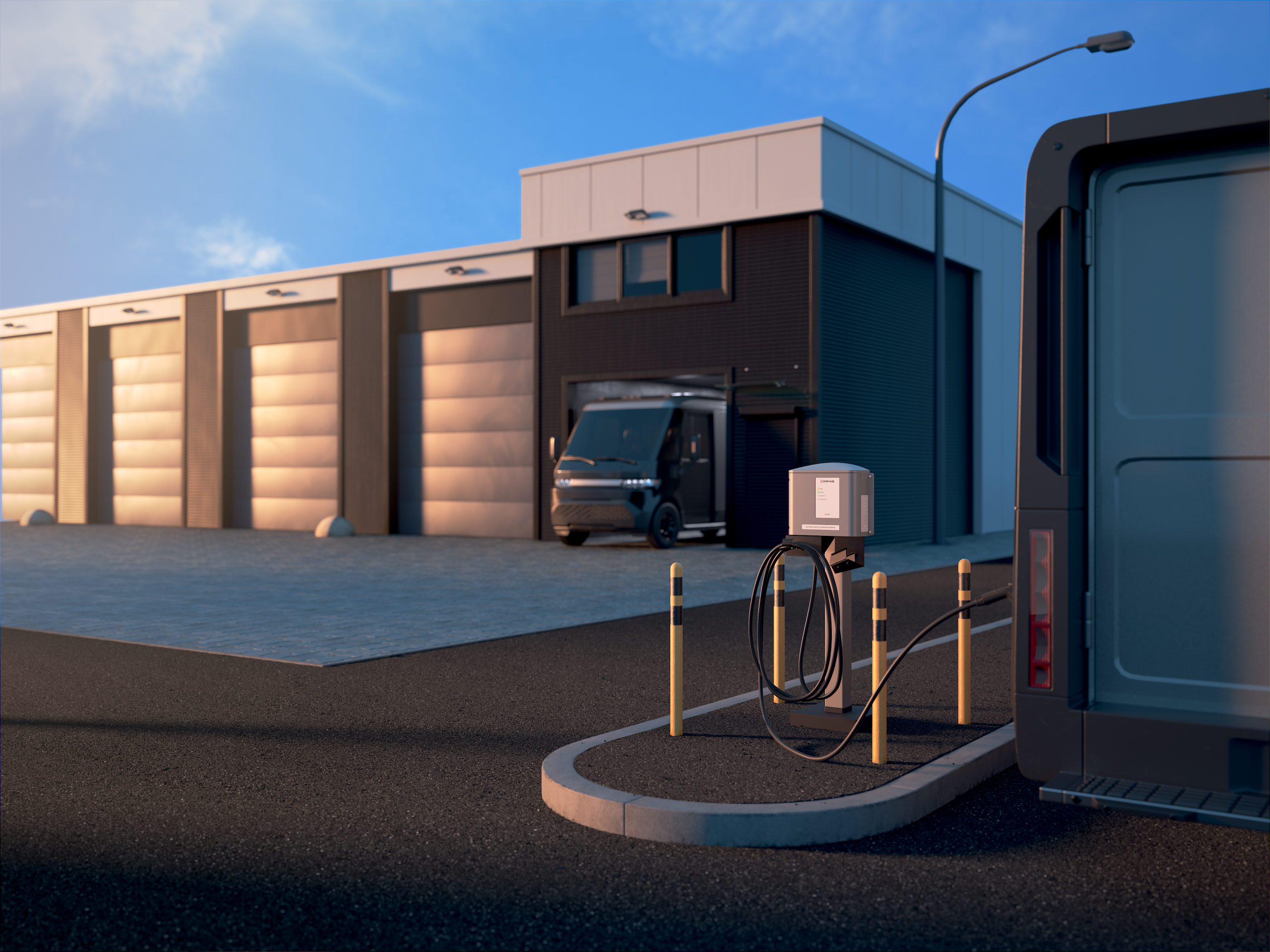 Warehouse with EV charger